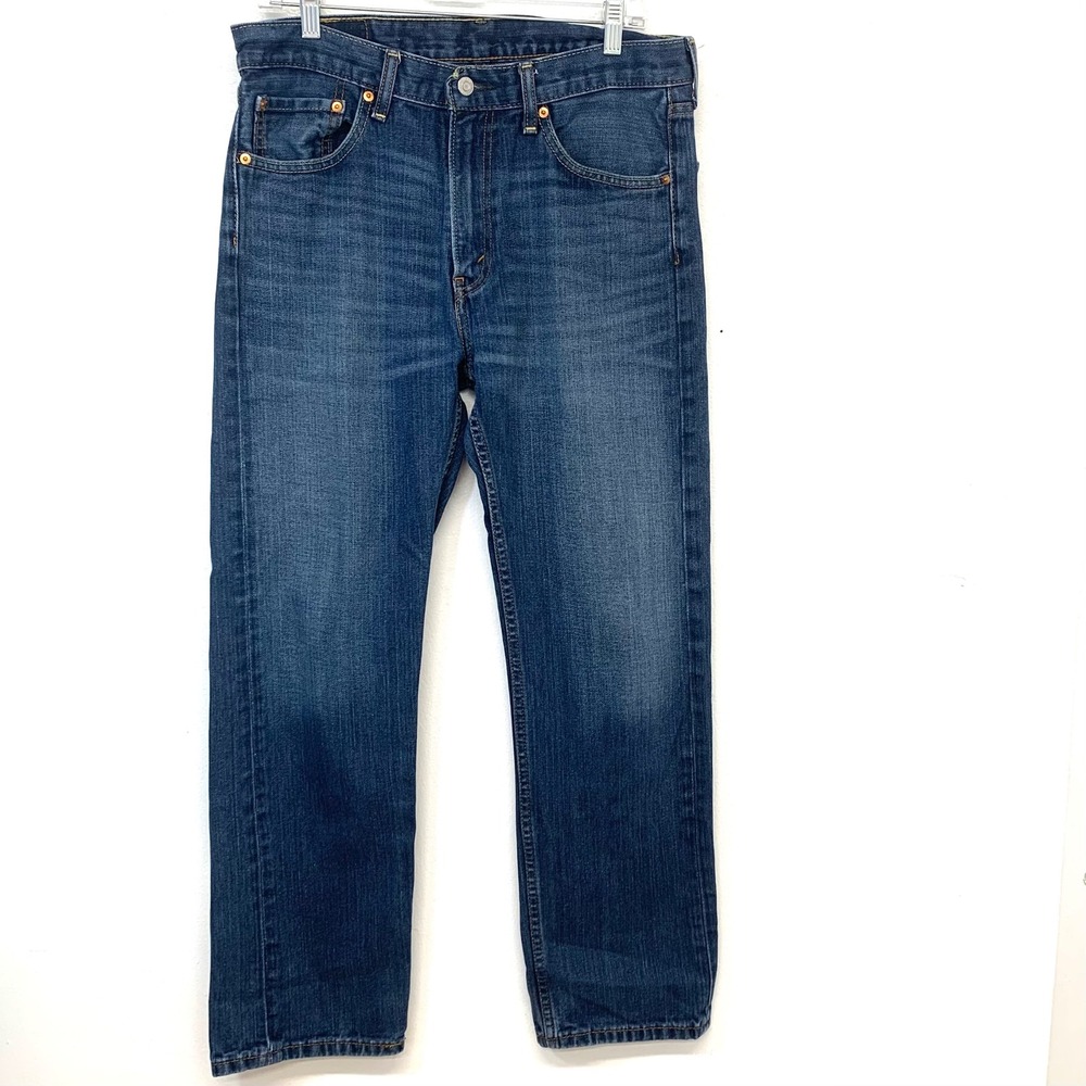 Levis 505 Straight Leg Mens Jeans Medium Wash Blue ( Fit 32x29) 33x30